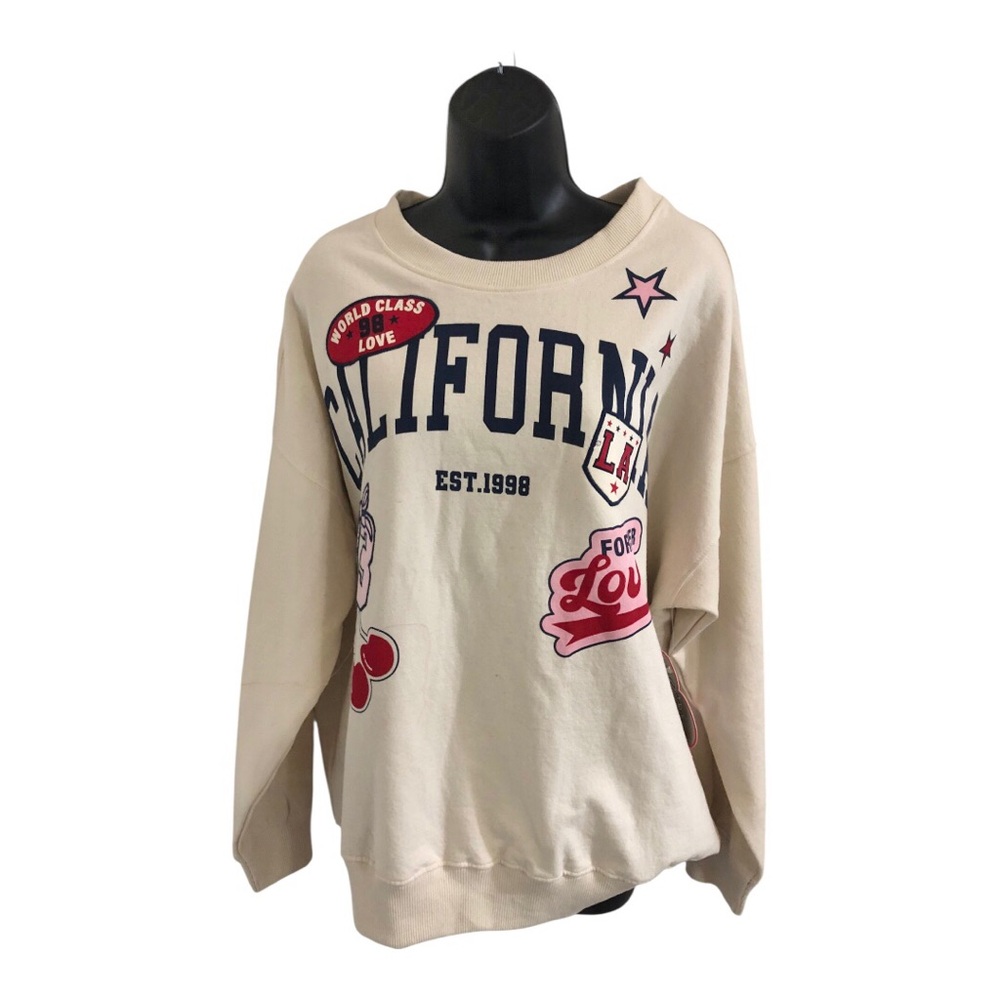 Cream California Est. 1998 world class love pink Bow graphic print sweatshirt XS